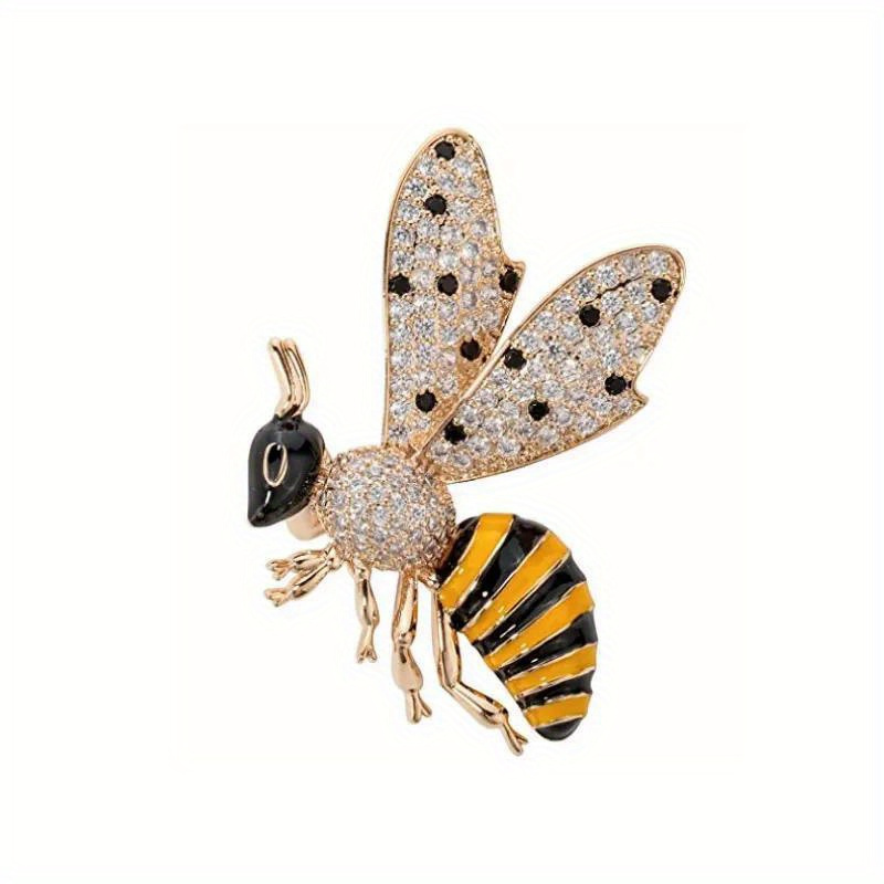 E-shop 1 Stück Luxus-Bienenbrosche - Vintage Moderner Schmuck mit Gelber Biene, Damen-Party-Hochzeitszubehör für Geburtstage & Jubiläen – Elegantes