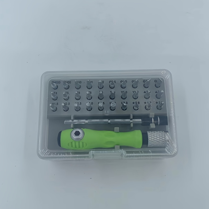 TEMU 32-in-1 Precision Screwdriver Set - Mini Magnetic & Flathead Bits For Iphone, For Ipad, , - Durable Metal Construction