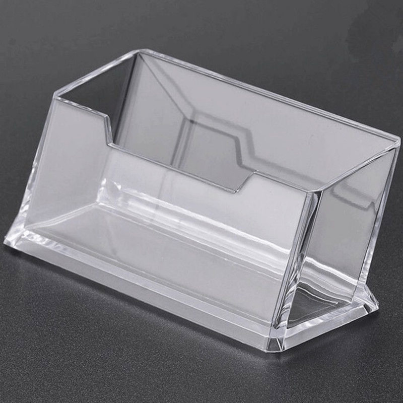 Transparent Business Card Holder Acrylic Display Desk Storage Shelf Plastic Desktop Card Holder Office Supplies