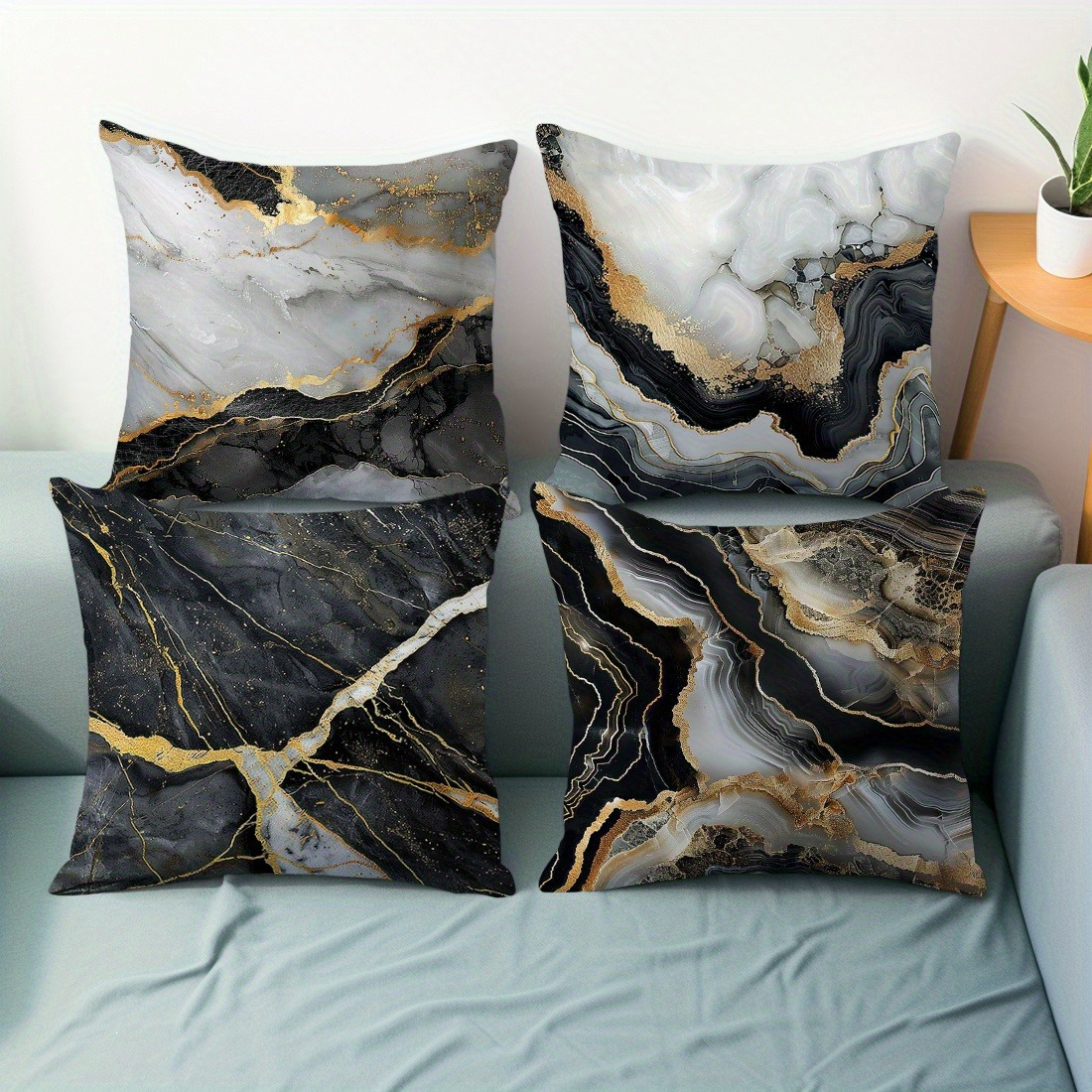 

Set Of 4 Pattern , And , 18x18 , Zip , , Polyester , For Decor