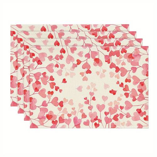 valentines day polyester table runner 13x36 inch square woven decorative table linen for anniversary wedding home love kitchen dining e