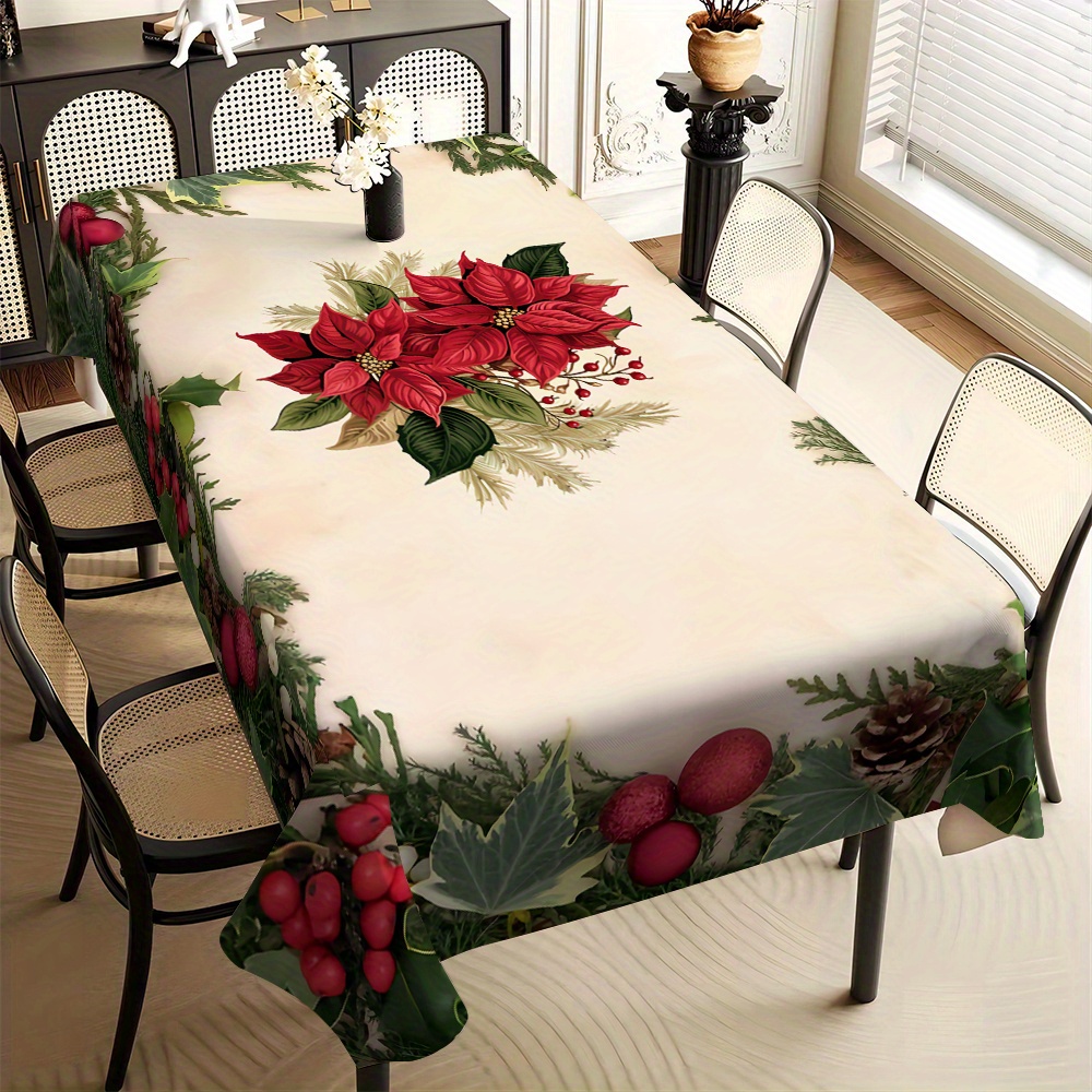 

Christmas Tablecloth - Stain & Water , -free For Dining, Parties, And