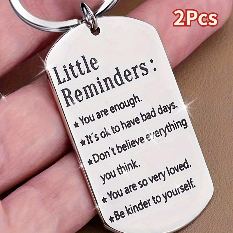 

2pcs Steel Keychain - Engraved Inspirational For - Personalized & Christmas For Son, ,