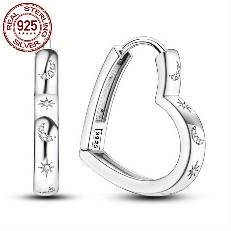 

Argent 925g Boucles d’oreilles en de cœur & et , élégant et mignon , la -, toutes les , Cadeau et , Accessoire de fête