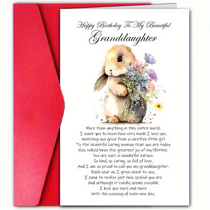 

Rabbit For Granddaughter - 4.7"x7" | For &