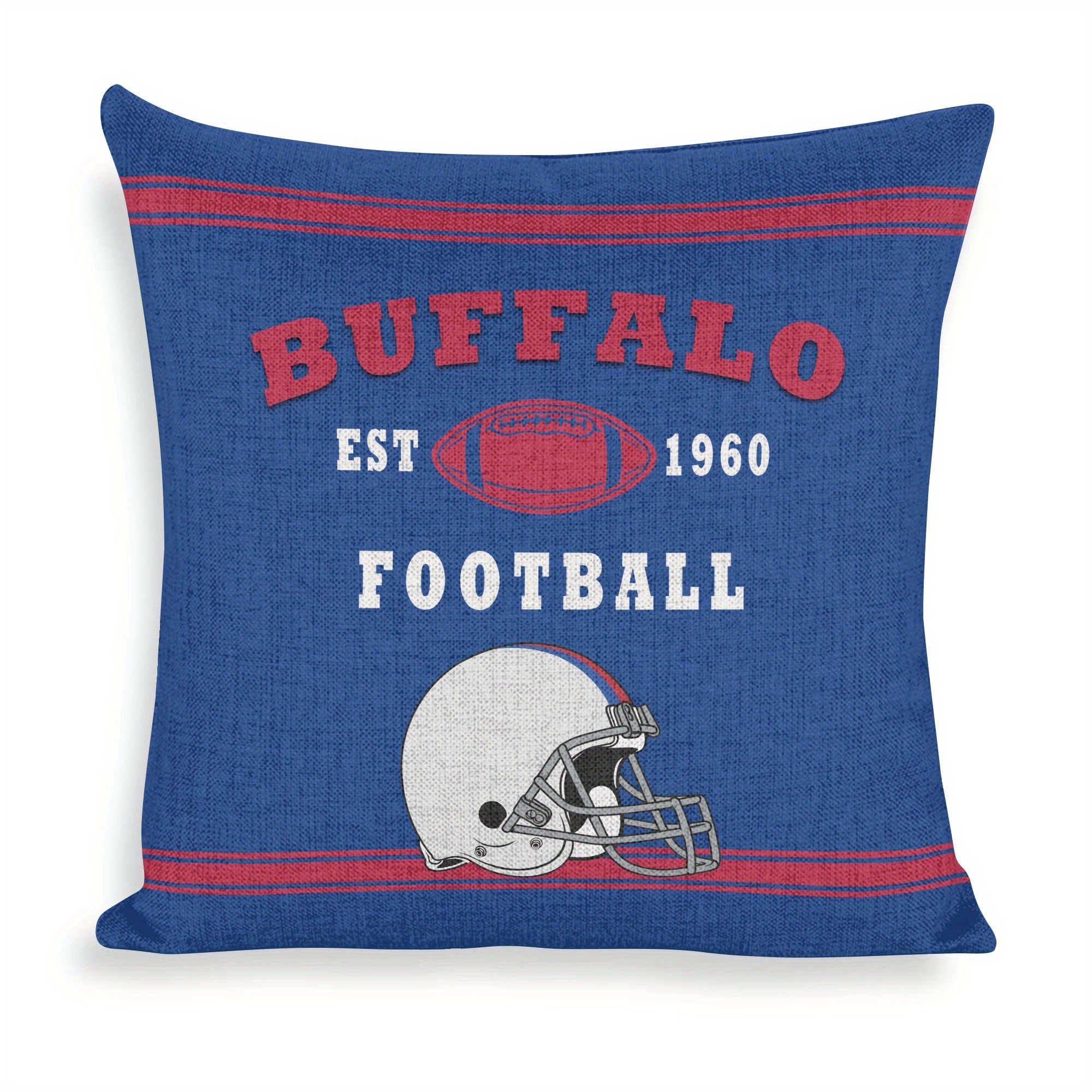 

Buffalo Football Throw Pillow Cover, 1960 , Polyester Knit, Square, For Living Room & Bedroom, Home Kitchen Decor