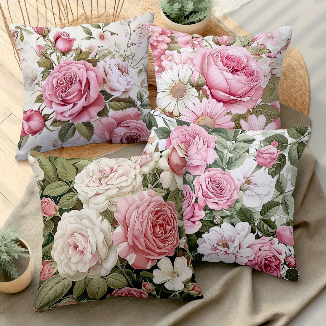 

4- , 17.7 , Polyester , , Zippered For Sofa And Bed Decor,