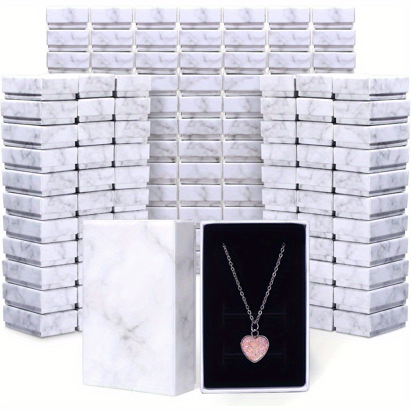 

Jewelry Box, 24pcs Cardboard, Marble White And Black, Jewelry Storage For Bracelets, Necklace, Earring, Ring, Anniversaries, Wedding, Portable