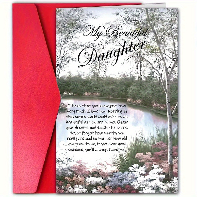 

Elegant Birthday Card For Daughter With Envelope - Encouragement & , 4.7"" - 'you Are A ' Message