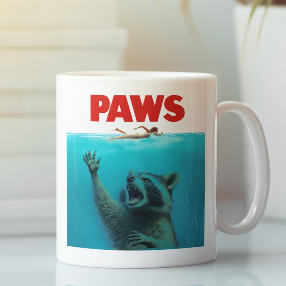 

Paws Raccoon Mug, Raccoon Gifts, Coffee Cup, Unique Gifts For , Movie Themed 11oz For Home Gift 11oz For Office Gift 11oz Mug White Ceramic Mug With Double Side Print - Ideal Gift For