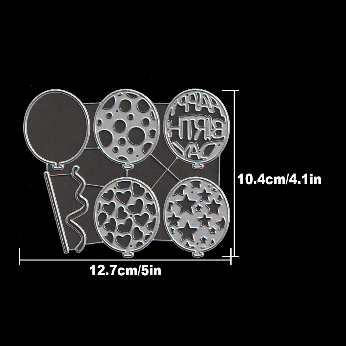 Image of Original Lovely Bubbles Happy Birthday Balloons Metal Cutting Dies Cut Die Birthday Wedding Decoration Paper Craft Mould Diy Scrapbooking & Stamping Stencils Supplies