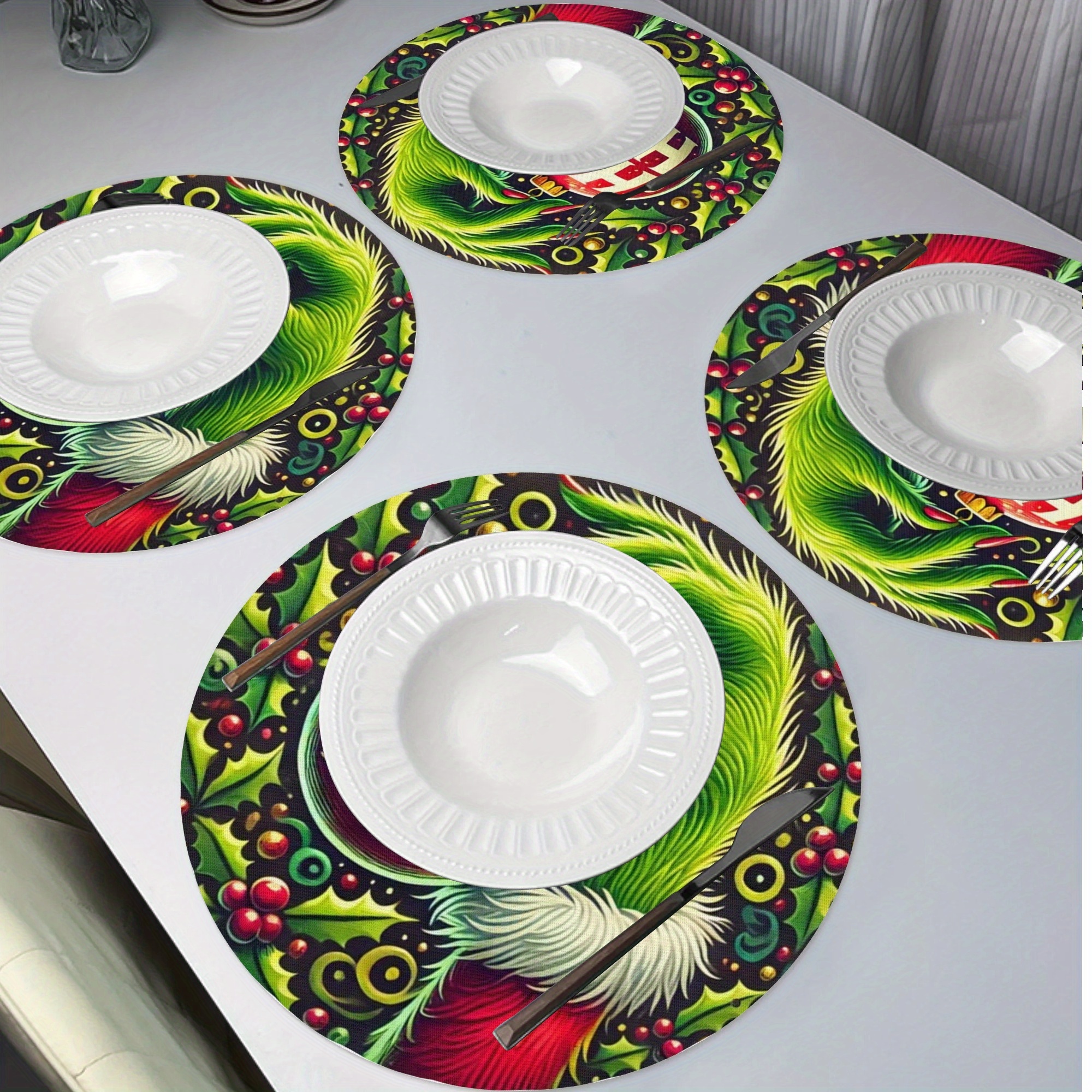 

Jit Set Of 4 Round Placemats - Polyester , , Table , 15- - For Dining, Parties And Decor