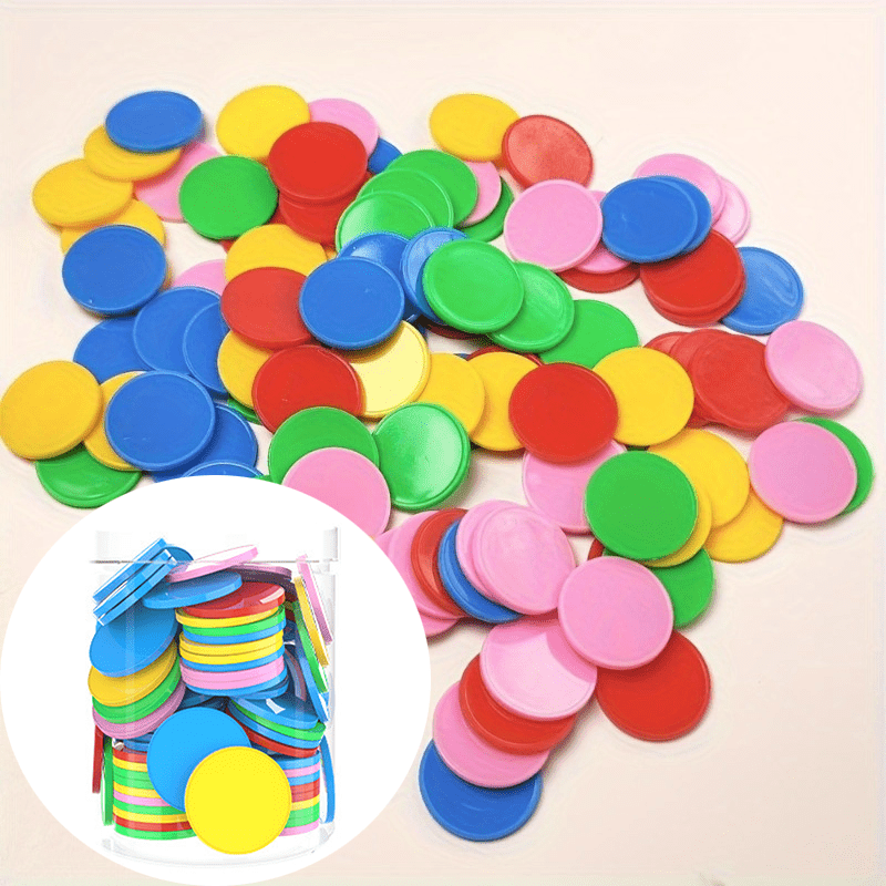100 Jetons De Comptage Jaunes Pour Jeux - Marqueurs Bingo, Poker, Apprentissage Math - Matériel ABS