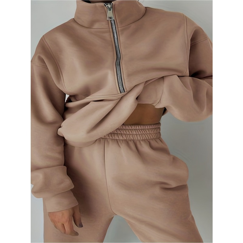 

Zippered Long Sleeves - Womens Two- Set - , For