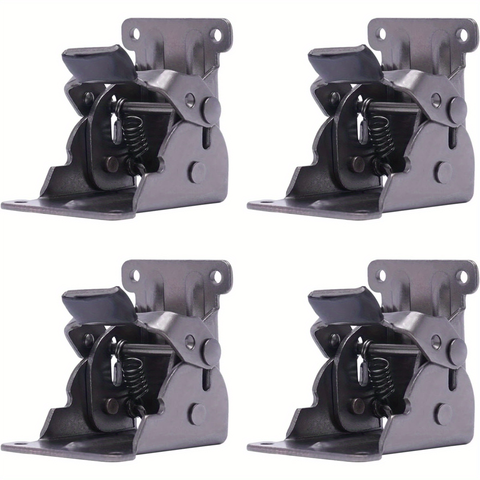 Image of 4pcs Heavy Duty Metal Folding Table Leg Brackets, 0-90 Degree Adjustable Hinge Steel Galvanized Feet With Screws For Console Shelf Locking