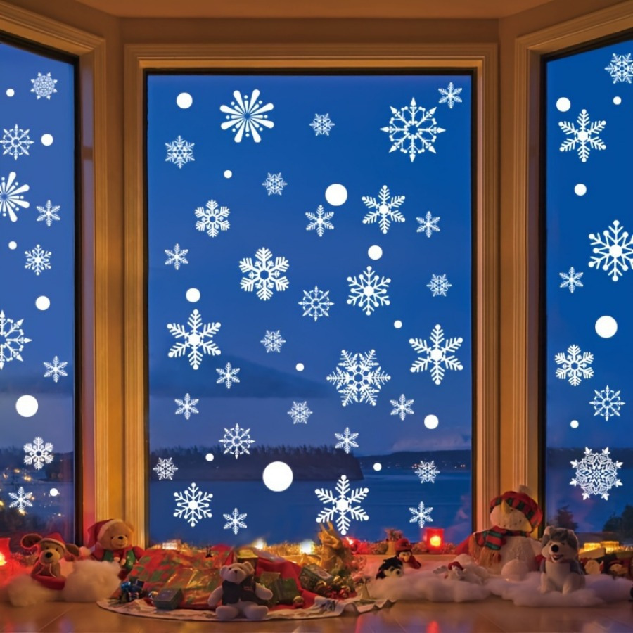 TEMU 114pcs Window Set - Electrostatic, Reusable Pvc Decals For Christmas & Decor