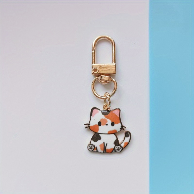 

Chic Alloy Cat Keychain - Cute Cartoon Pendant For Women' Backpacks & Couples