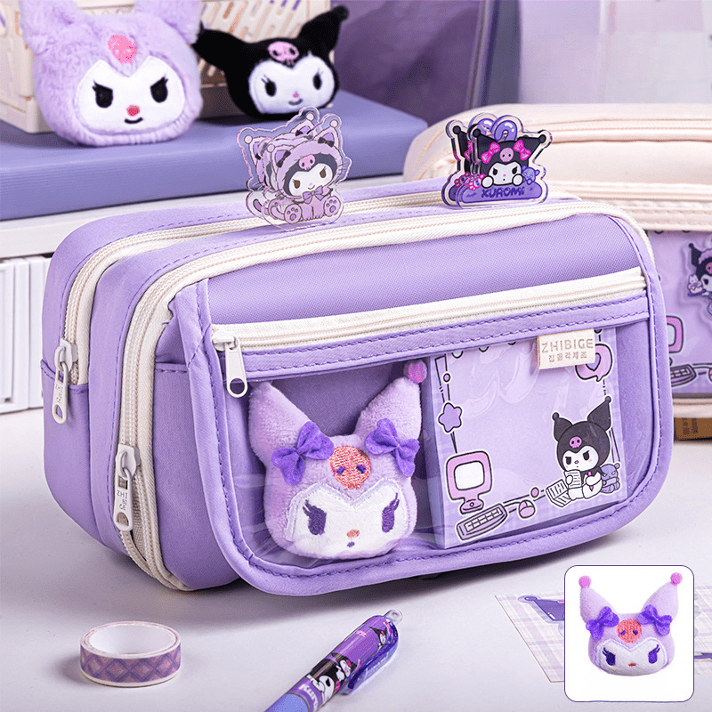 

Cute Kuromi Pencil Case, Authorized Stationery Case By Sanrio, Large Capacity Pencil Case That Can Store A Of Stationery. Used In Multiple Places As Home, Study, Office, Etc. [