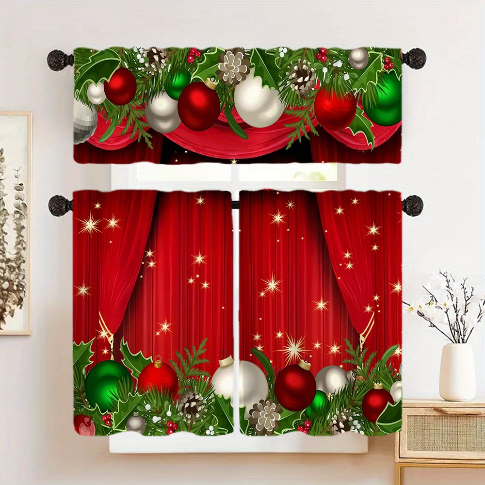 

Decorative Curtains - 1pc/1pair Rod Drapes Christmas Lights , , Polyester Panels For , , , Party Supplies