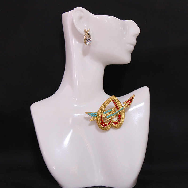 1 dona chiroyli hashamatli emal brosh uchun ayollar uchun noaniq shakldagi moda pin bilan rhinestones noyob bayonot zargarlik aksessuari tafsilotlari 0