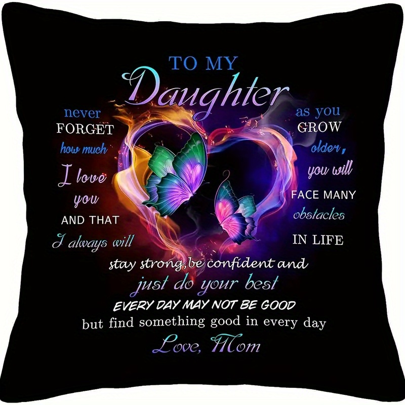 TEMU 1pc To My , 17.7x17.7in Printed Sofa , Chrsitmas For Mom, , Decor, Christmas Decoration, No