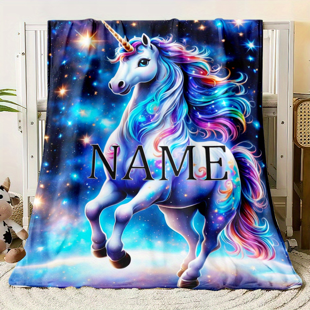 

& Starry Sky Flannel Throw Blanket - Soft, Lightweight & For Travel, Camping, Sofa, Bed - Personalized Gift Idea