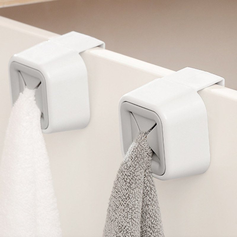 

2pcs Silicone Kitchen Towel Holders With Clips - No Food Contact, Hand Towel Organizer Hooks For Cabinets & Walls - Strong Adhesive, Punch-free Storage Racks