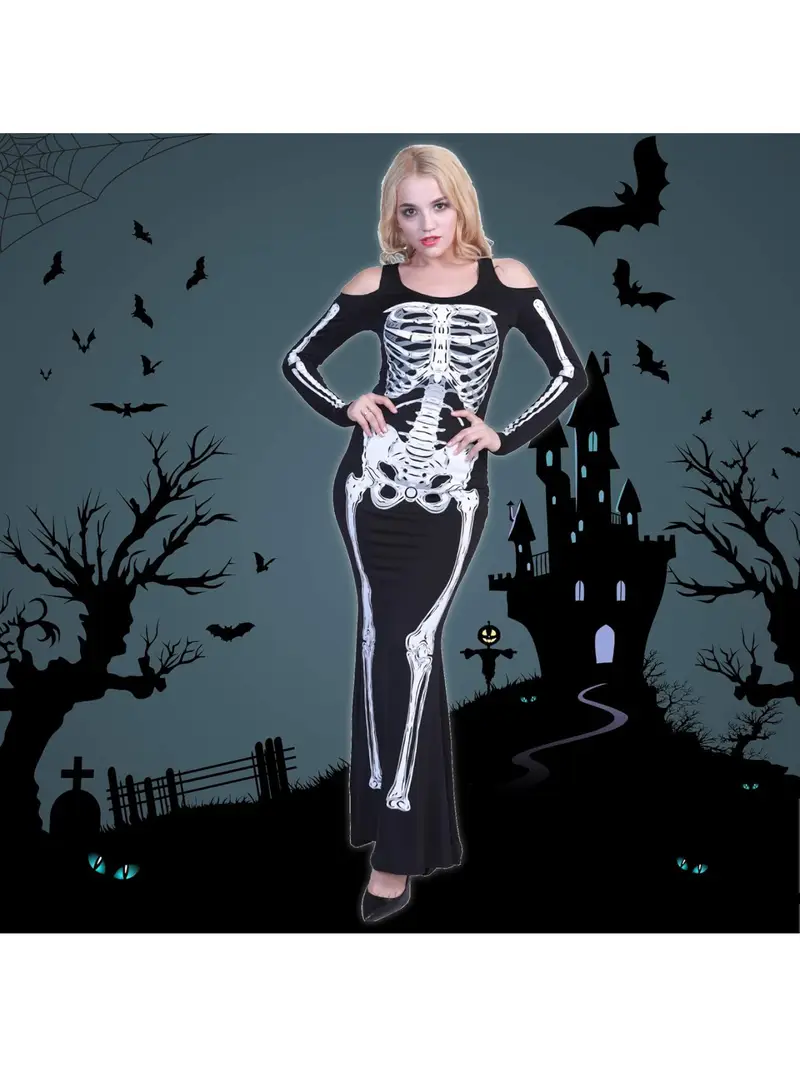 womens skeleton costume witch jumpsuit scary halloween adult - Temu womens skeleton costume witch jumpsuit scary halloween adult - Temu