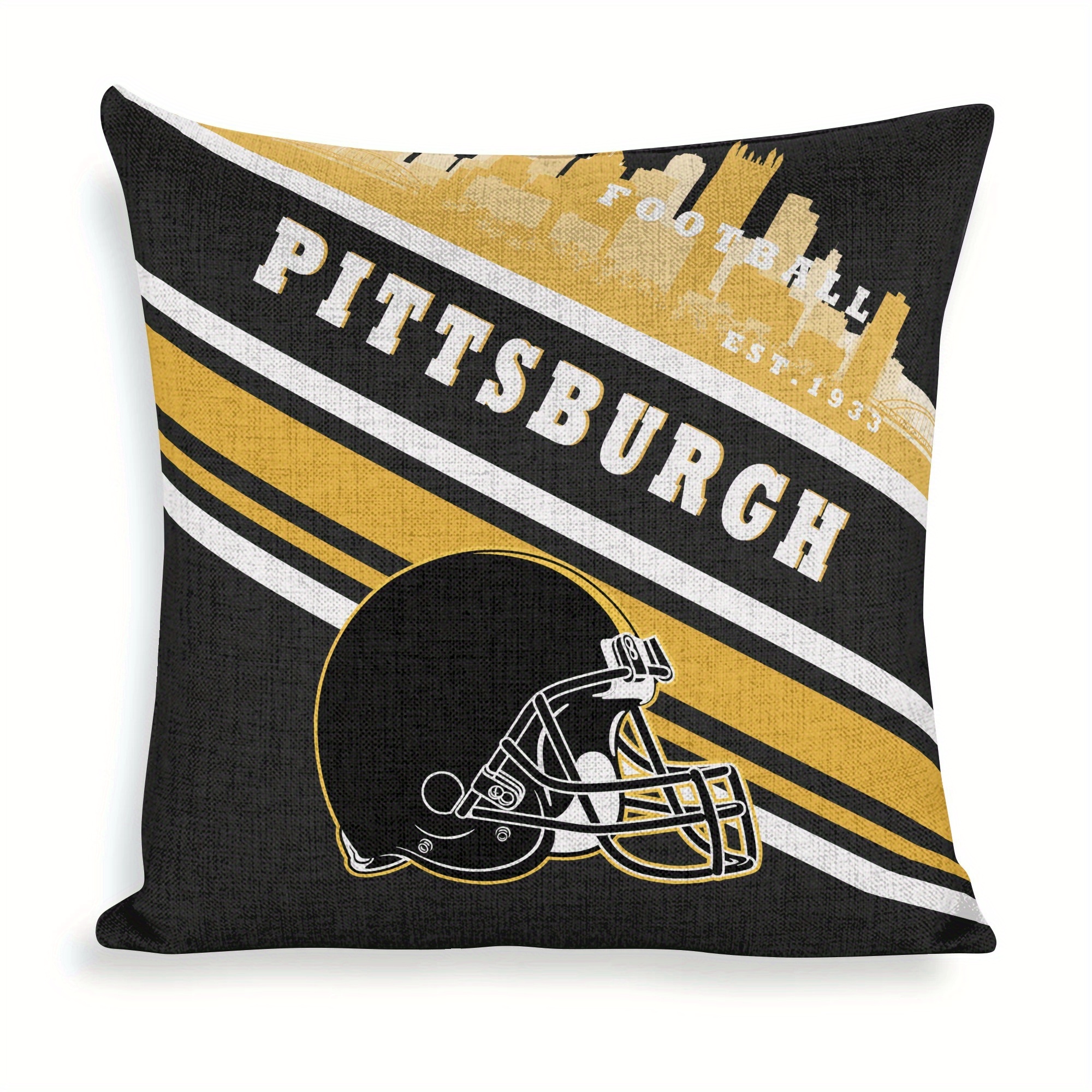 

Pittsburgh Football Dream: Throw Cushion Cover - Polyester Knit, Living Room & Bedroom Decor