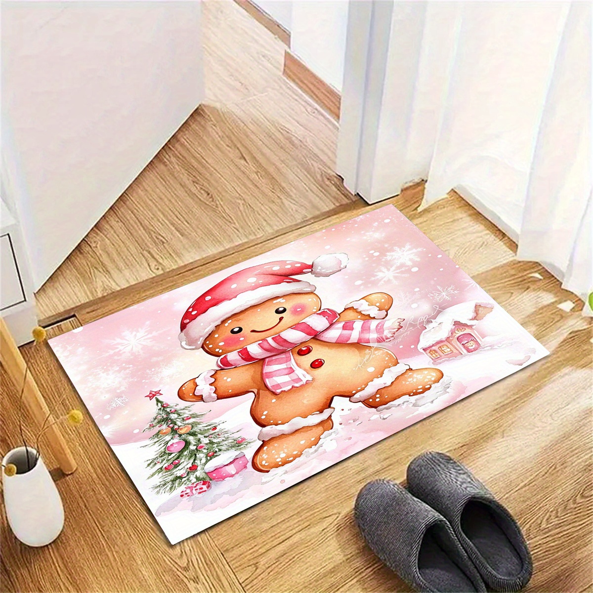 

1pc Christmas 3d Printed , Polyester -slip Mat For , , , , , , -, Moisture-, Rectangular, -