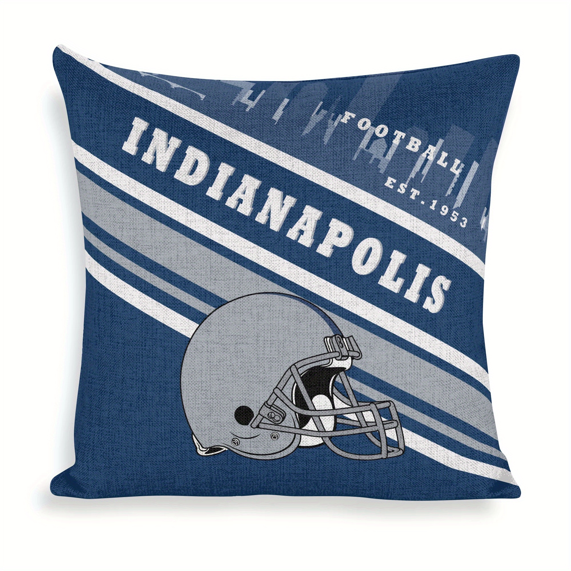 

Football-themed Throw Pillow Cover - Polyester Knit, Living Room & Bedroom Decor