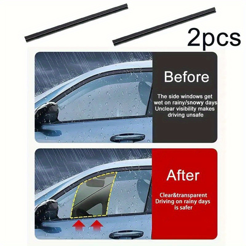 

2-pack Abs Resin Car Side Window Wiper Blades, Non-electric Snow Scraper, Glass Strip For Clear , Rain &