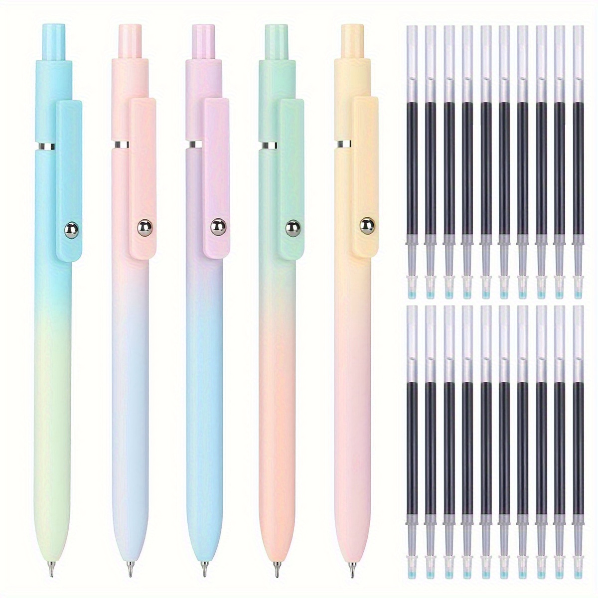 

Smooth Writing 25pcs Gel Pen Set - Includes 5 Retractable Pens & 20 Refills, Quick-dry , Fine 0.5mm Tip For Journaling, School, Office - Ideal Gift, Notebooks, Creative Gifts