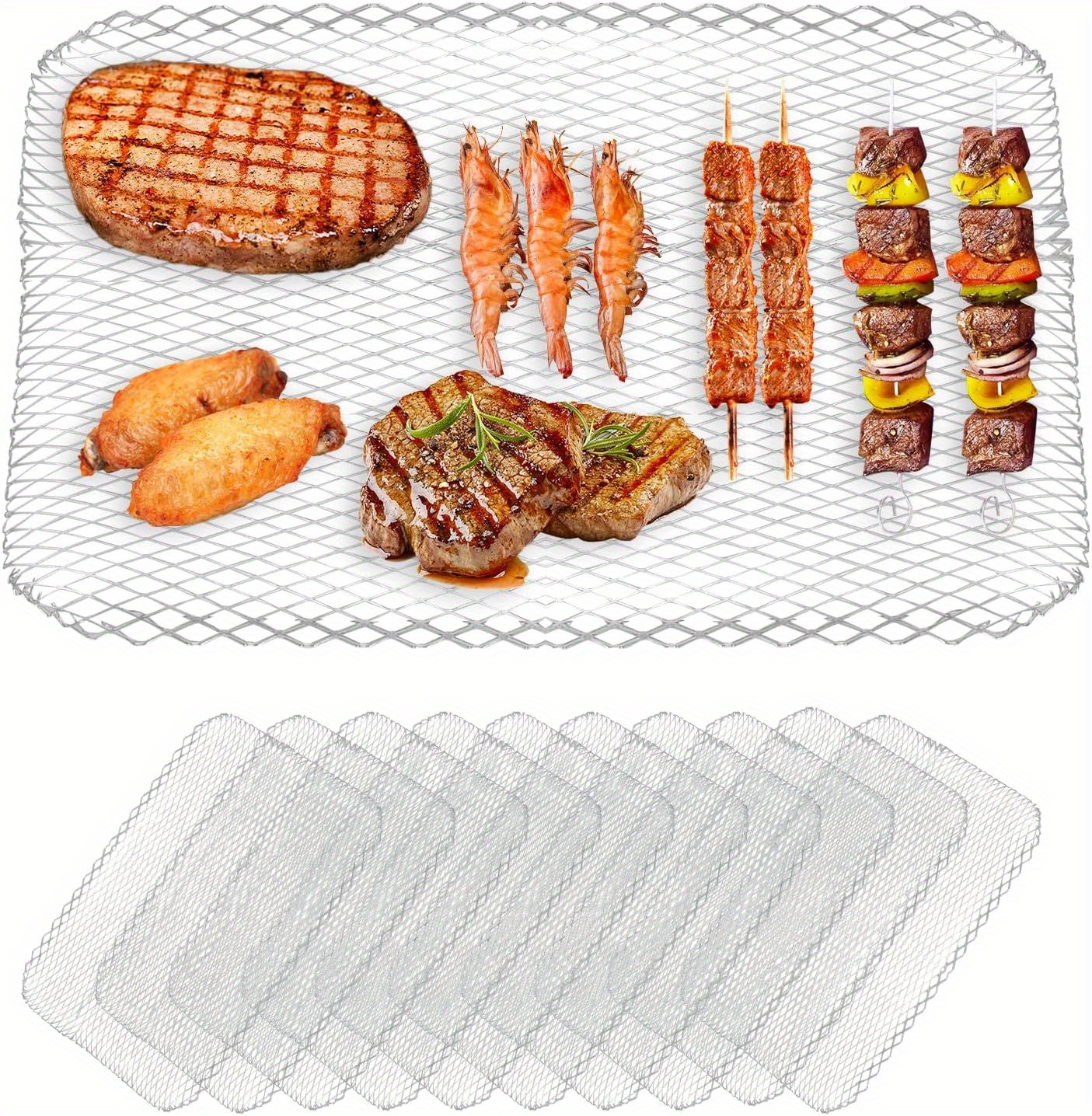 20 pcs bbq disposable   non stick bbq grill mesh mat disposable grill pans details 0