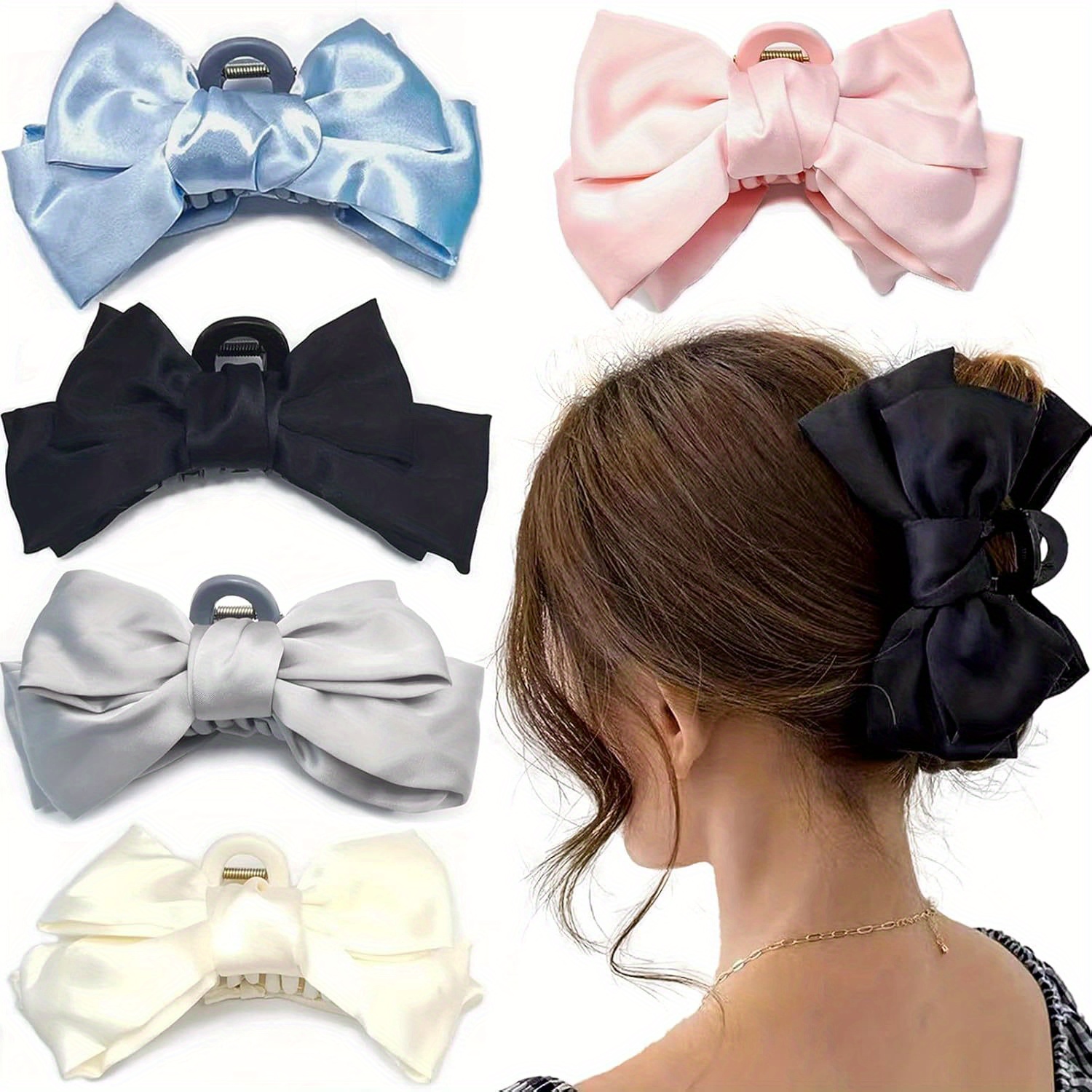 

5pcs 5 Inch Hair Claw Clips For Women Girl With Long , Great For Birthday, Party, Christmas, Wedding Anniversary