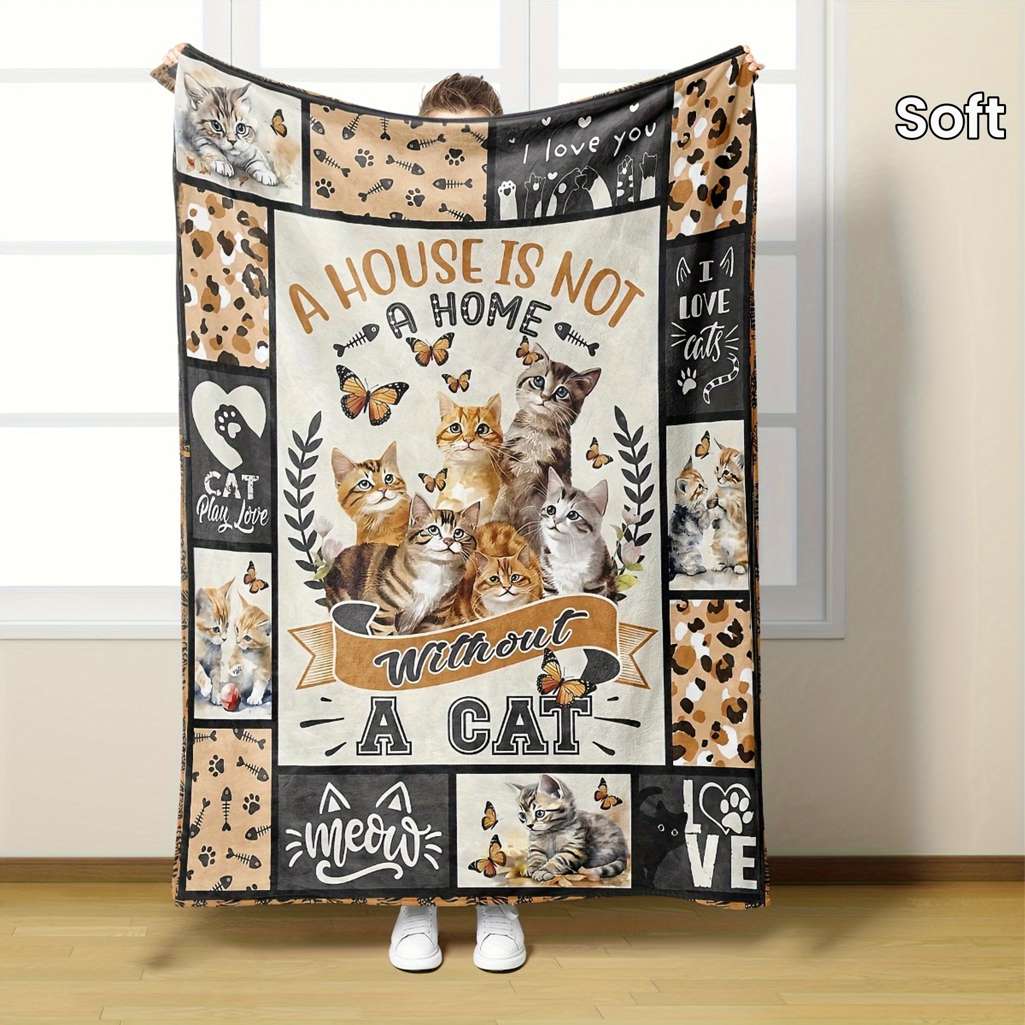 

1 Pcs Blanket Cat Blanket Cat Blanket Cat Cat Fan Blanket Suitable For Sofa Car