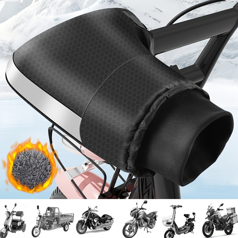 TEMU 1pc Fleece-lined & Handlebar Muffler , Thickened For Electric Bike, ,