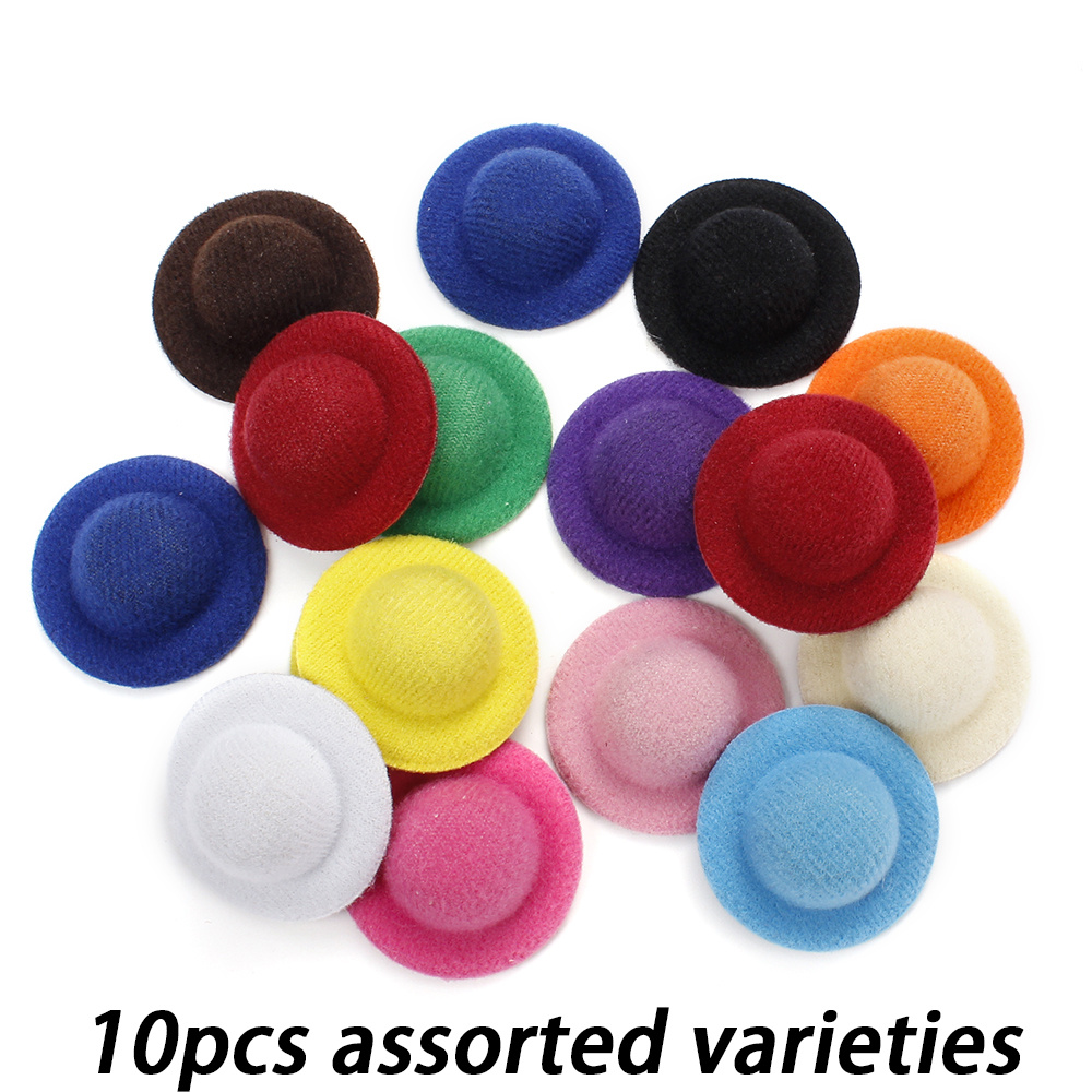 10pcs Random Color Dome Felt Mini Hat Tiny Hat Perfect For Diy Craft Miniatures Christmas & Valentine's Day Decorations, Parties & Celebrations