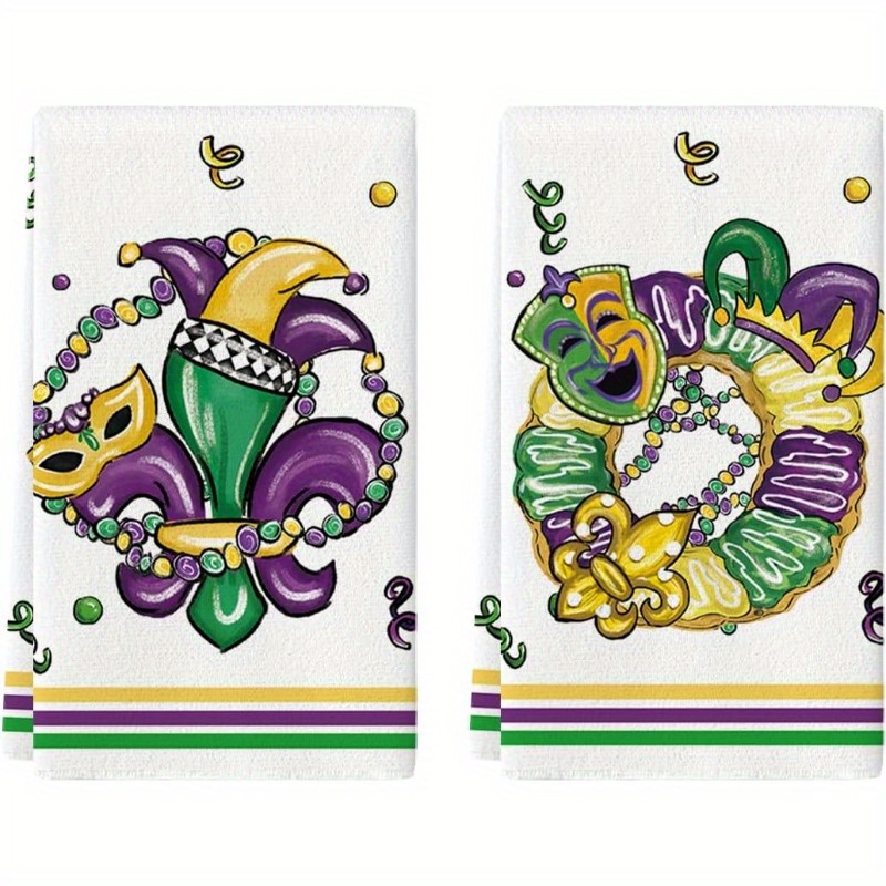 

2pcs Polyester Kitchen Towels - 18x26 Inch, Christmas & , Machine Washable, Holiday Decor