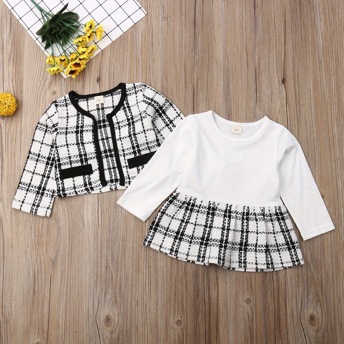 

2pcs Outfits Clothes Patchwork O Formal