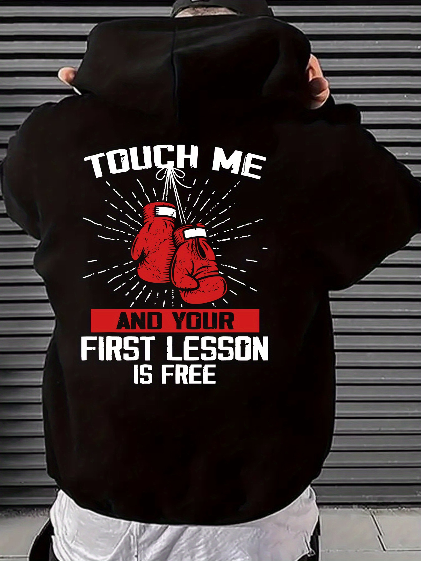 cappuccio blu navy e guantoni boxe rossi Temu Italy