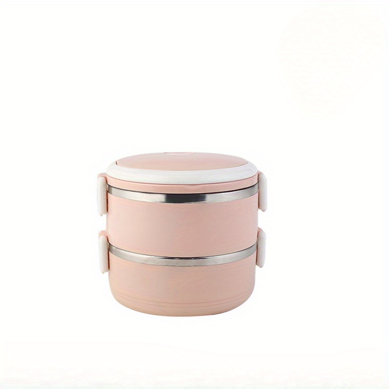 TEMU 1 Layer/2 Layer/3 Layer/4 Layers Stainless Steel Lunch Box | Round Large Capacity Insulation Lunch Box, 304 Stainless Steel, Hand Wash, Colors