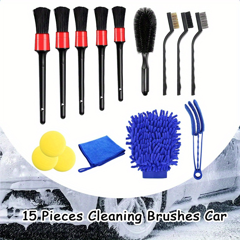 

15 Piece Set Of Automatic Car Beauty Cleaning Tool Cleaning Brush Kit, Dust Removal, Ultra- Towel, Suitable For Car Beauty Cleaning And Dust Removal