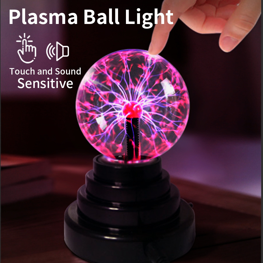 

3 Inch Magic Plasma Ball Light Bedroom Sound Activated Plasma Light Night Lamp Kids Gift Usb/ Aaa Powered