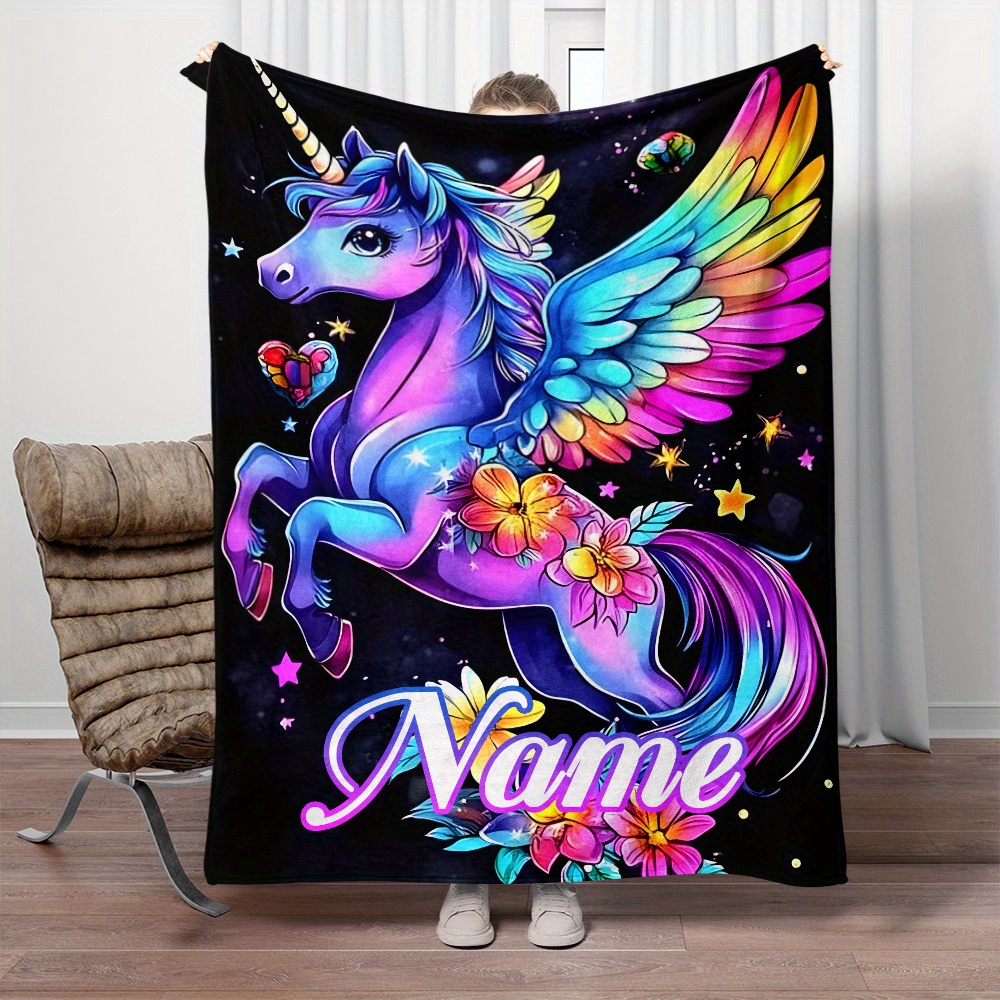 

Name Blanket - Soft, Lightweight Flannel Throw For Couch, Bed, Travel & Camping - Digital Printed Fleece,