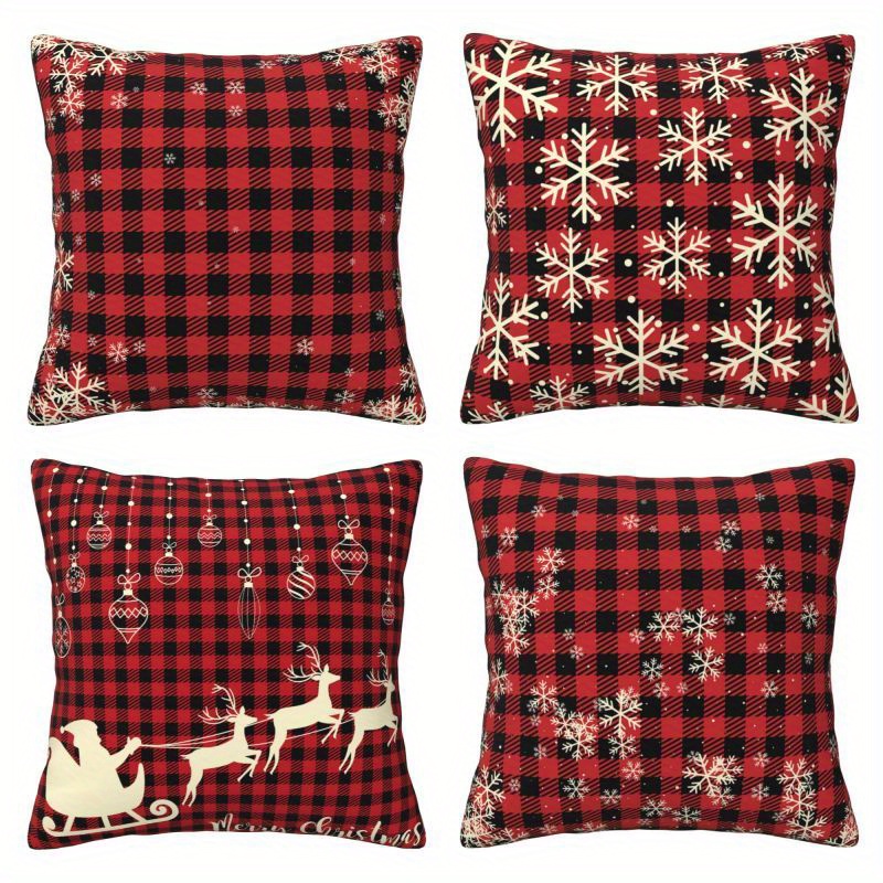 

4- , Polyester , And Christmas Decor For And - 16x16, 18x18,