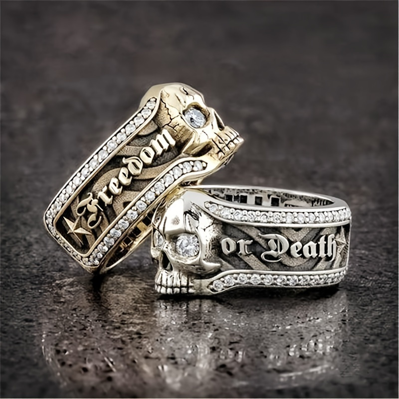 Huge Heavy Stainless Steel Solid 316L Detailed Skull Ring Men