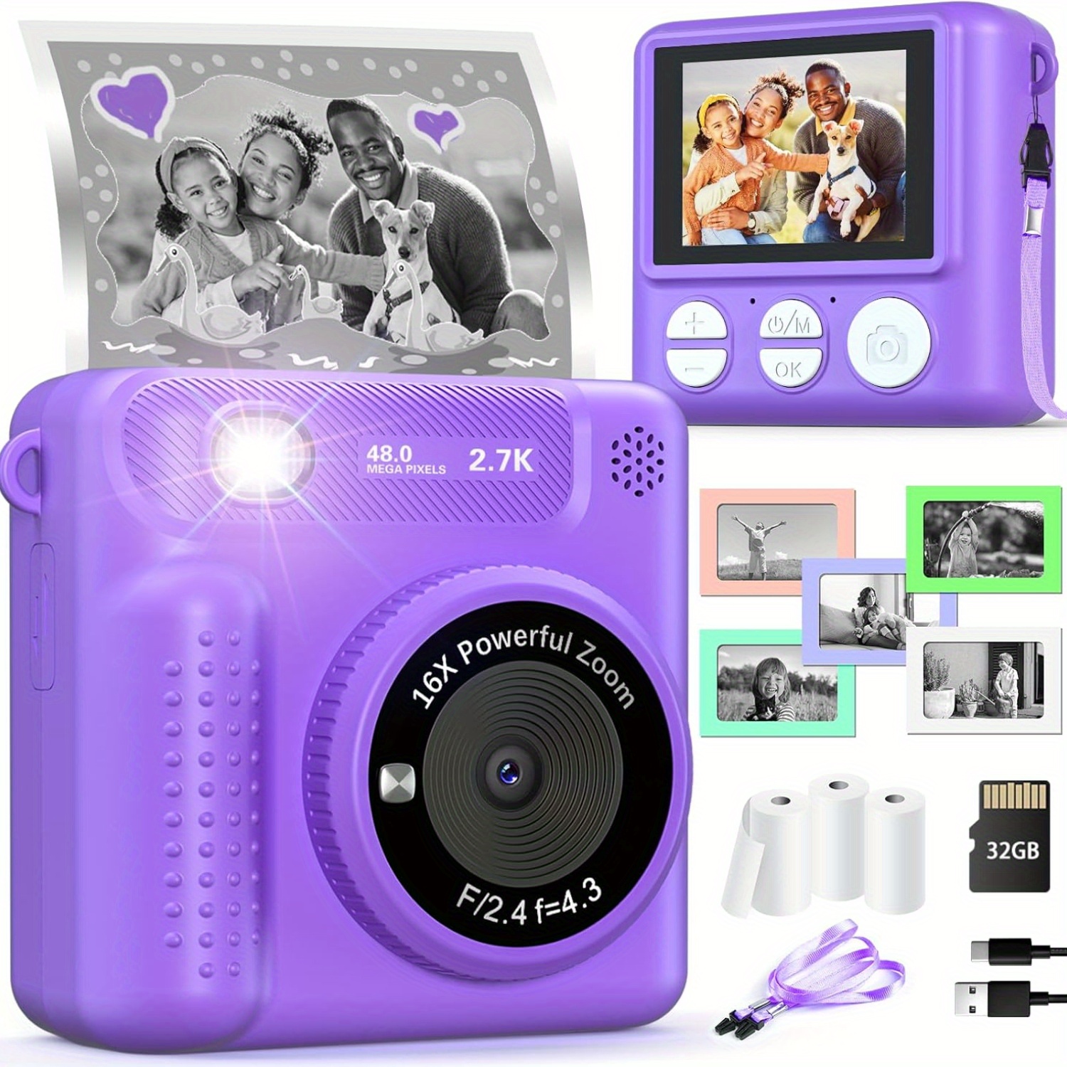 For Kids Print Camera Amazon Kids Instant Print Camera Inch 1080p