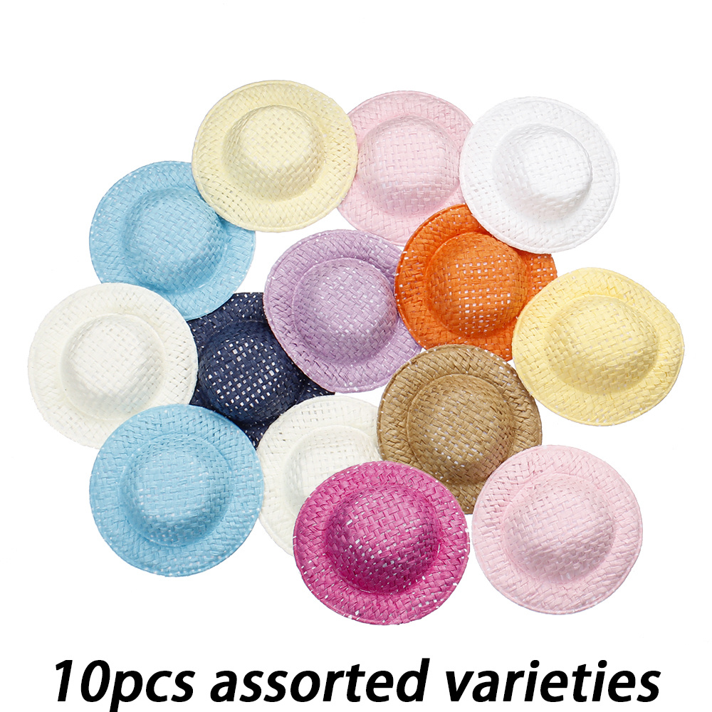 Image of 10pcs 5cm Random Color Hand Hat Mini Hat For Diy Craft Ornament Hairpin Perfect Miniatures Party Decoration