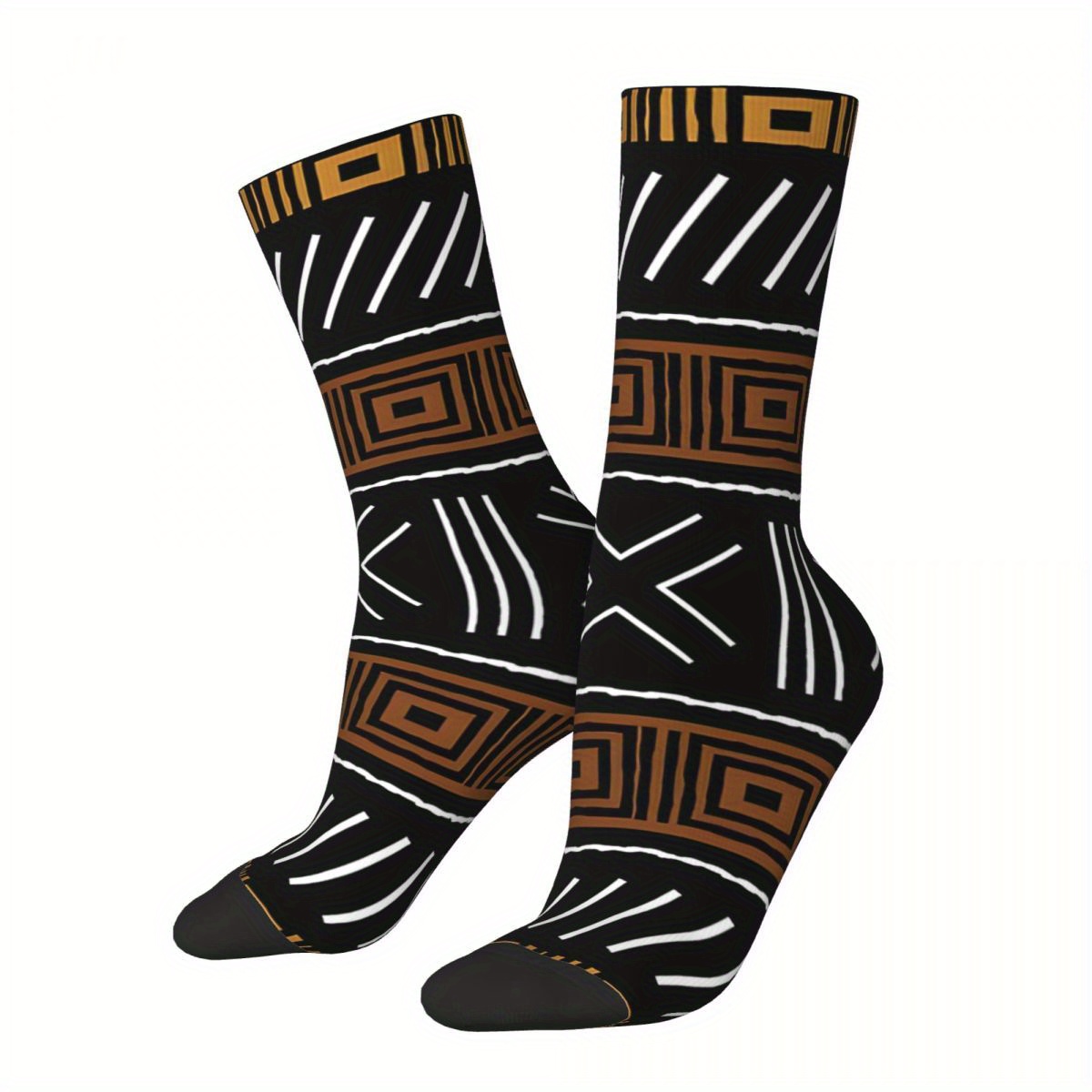 TEMU African Bogolan Mud Cloth Unisex Winter Socks Cycling Crazy Sock
